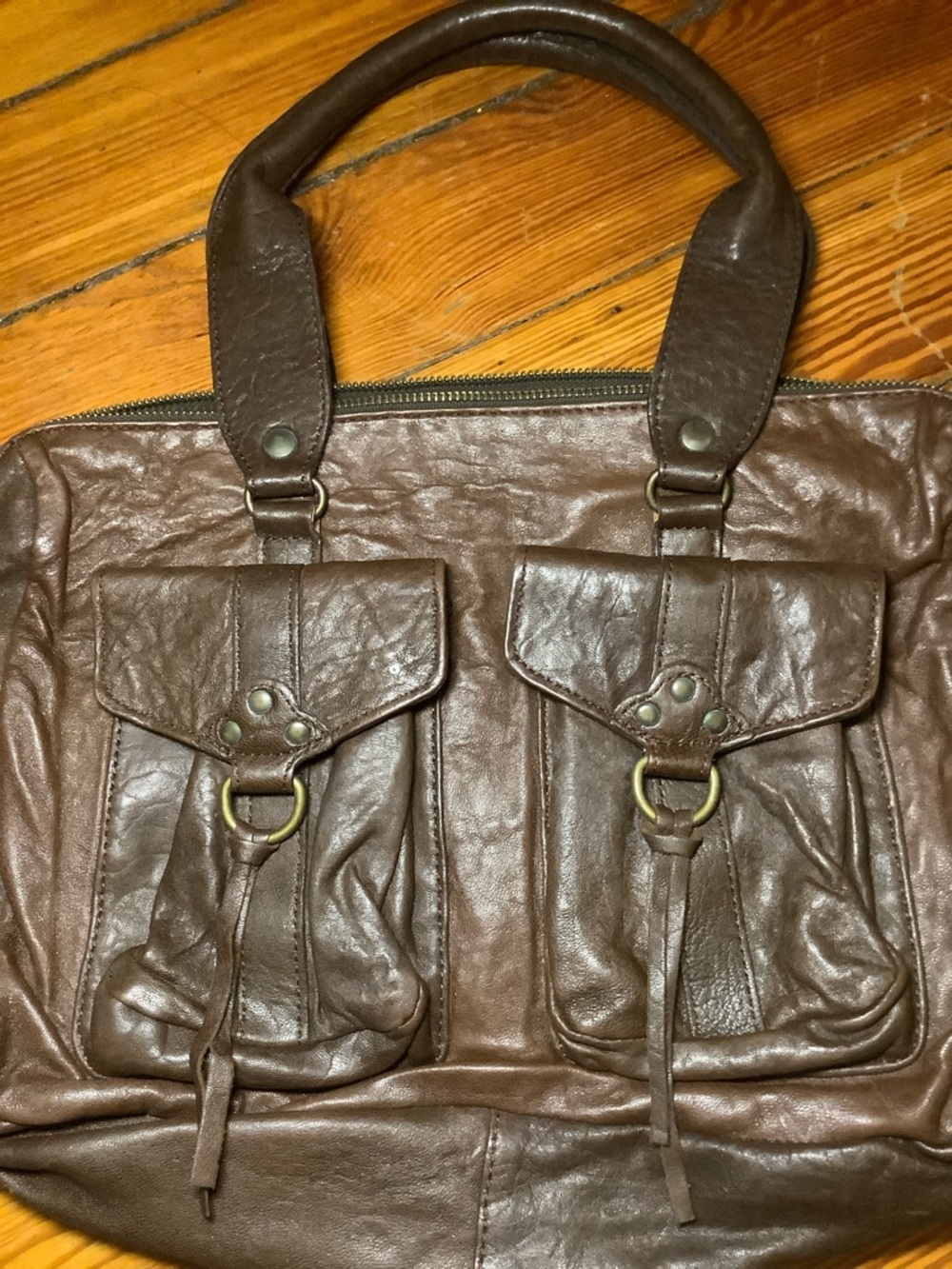 NWOT Y2K VTG Abaco Paris Leather Satchel - Picture 2 of 16